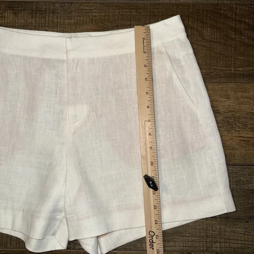 JOIE Off White 100% Linen Shorts Sz 10- 32W 4.5L EUC Beach Quiet Luxury Resort - Picture 5 of 9